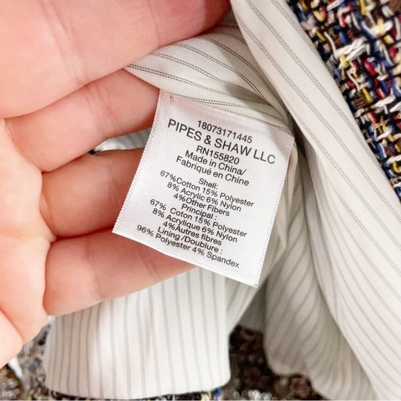 Veronica Beard Theron Double Breasted Tweed Blazer Jacket in Brown Multi Size 0 - Picture 8 of 10